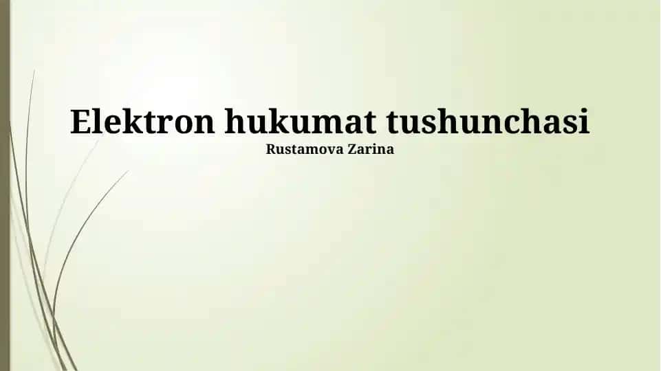 Elektron hukumat tushunchasi
