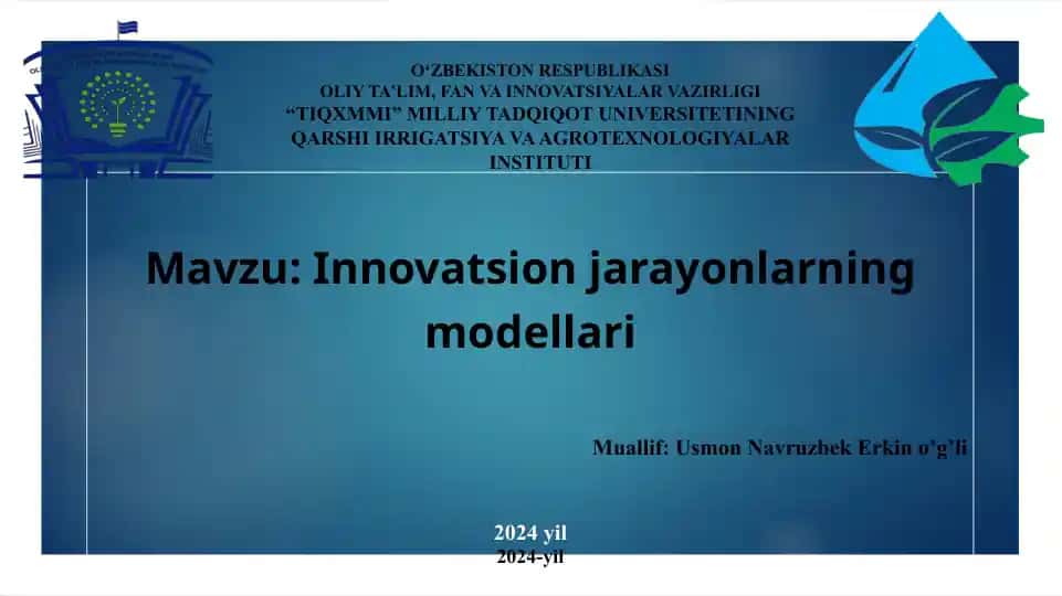 Innovatsion jarayonlarning modellari