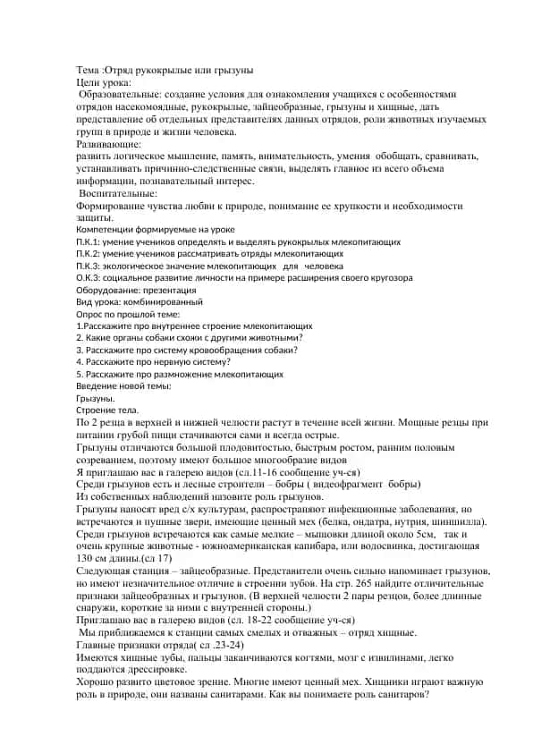 Отряд рукокрылые или грызуны