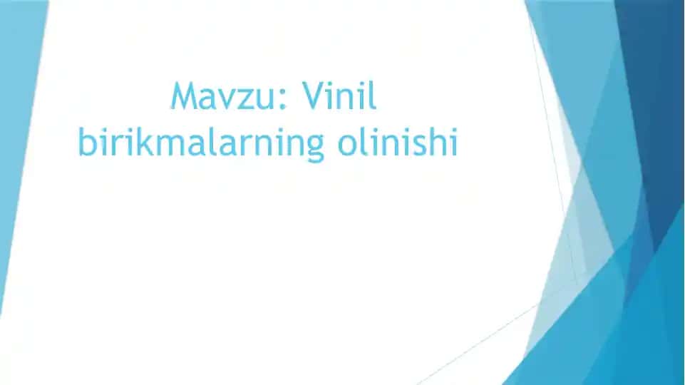 Vinilbirikmalarning olinishi