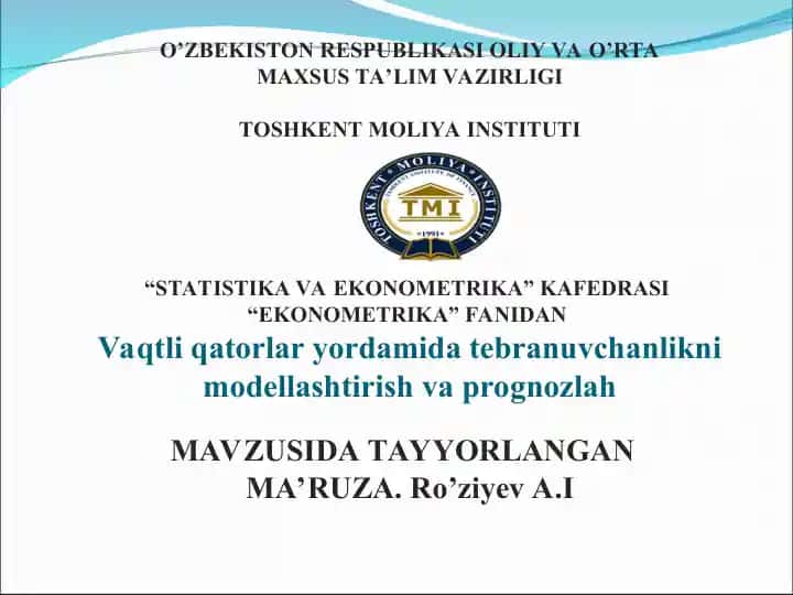 Vaqtliqatorlar tendentsiyasini modellashtirish