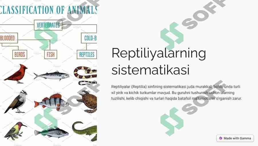 Reptiliyalarning sistematikasi