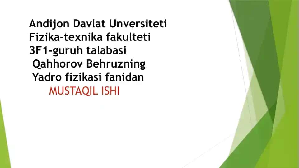 Yadrofizika sinfandagi zanjir reaksiyasi