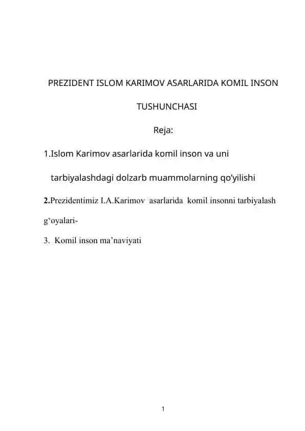 Islom Karimov Asarlari