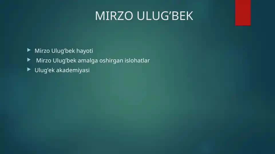 Mirzo Ulug'bek