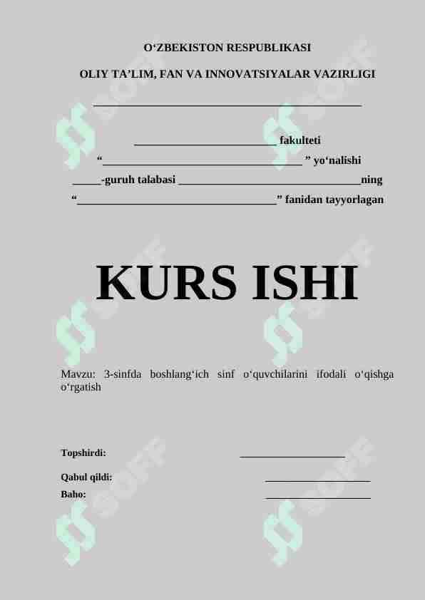 3-sinfda boshlang‘ich sinf o‘quvchilarini ifodali o‘qishga o‘rgatish