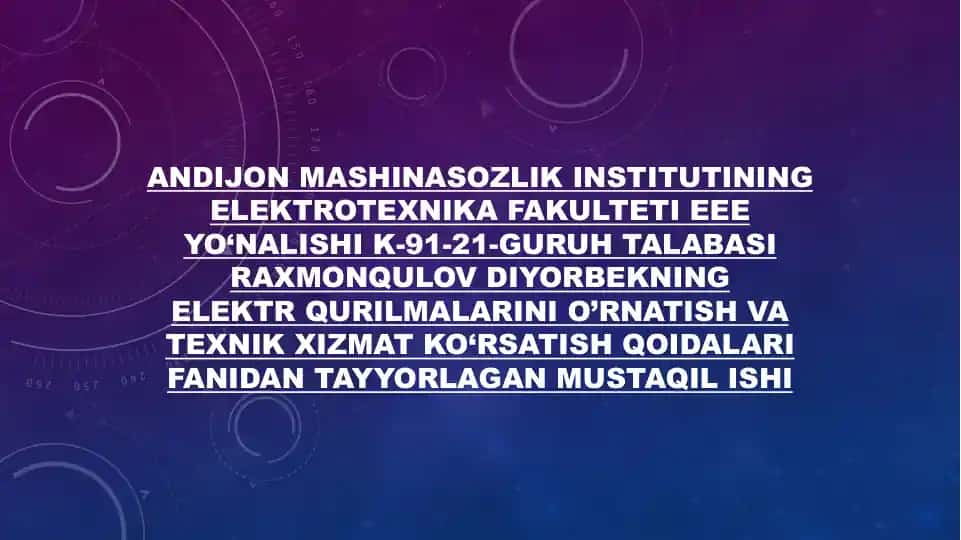 Elektr qurilmalarini yerga ulash konturi