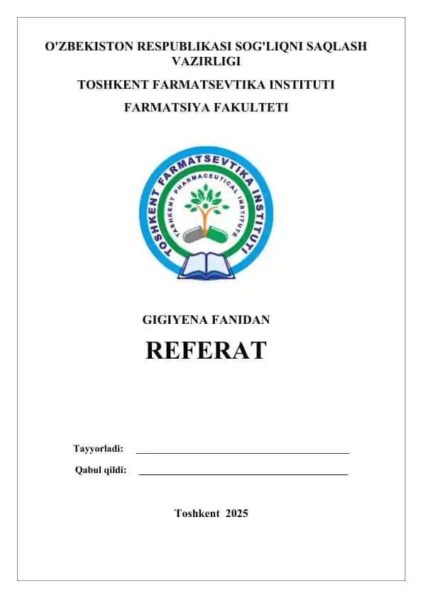 Ishchi organlarga shovqin, tebranishning ta'siri. Referat 9 bet.