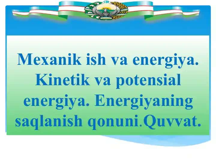 Mexanika va energiya