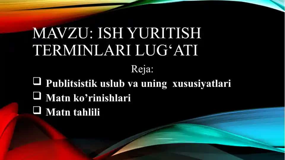 Ish yuritish terminlari lug‘ati