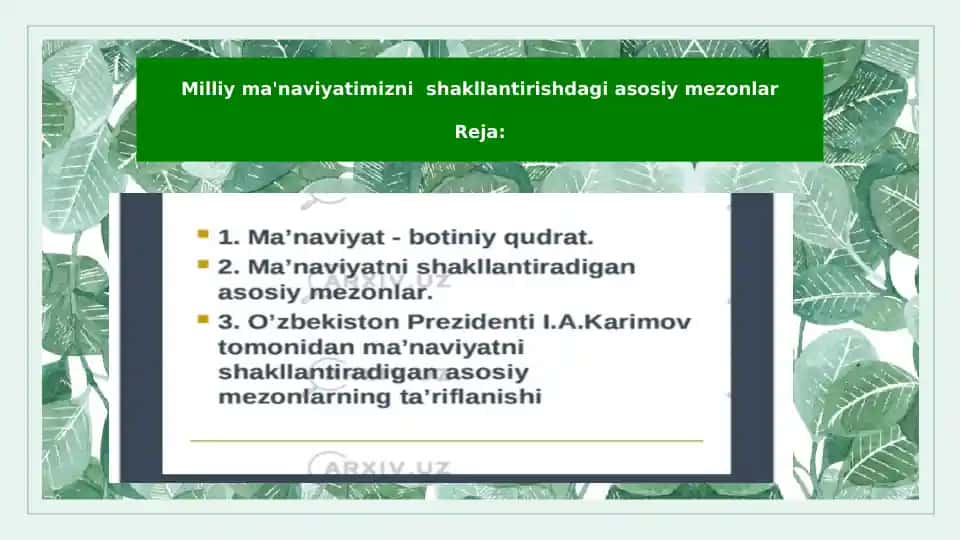 Ma’naviyat Mavzu