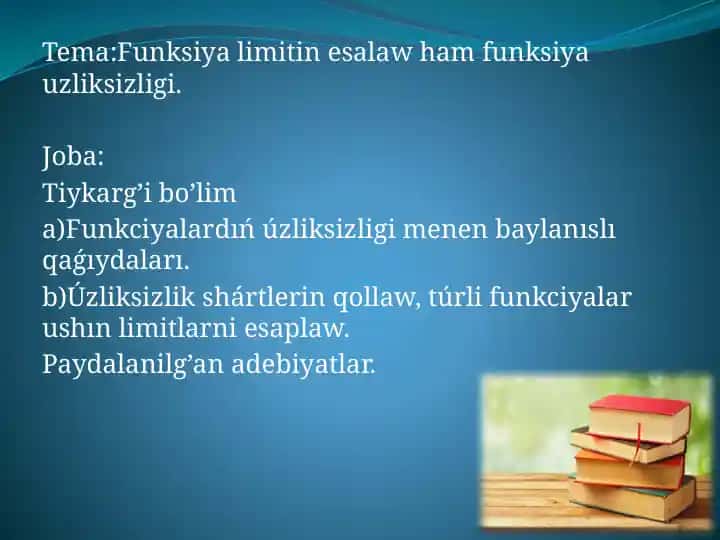 Funksiyalarni Úzliksizligi