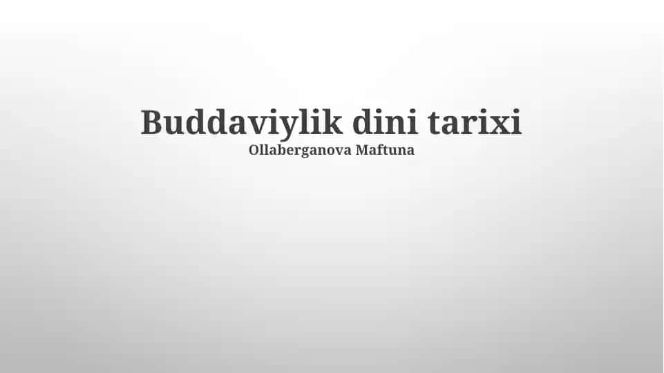 Buddaviylik dini tarixi