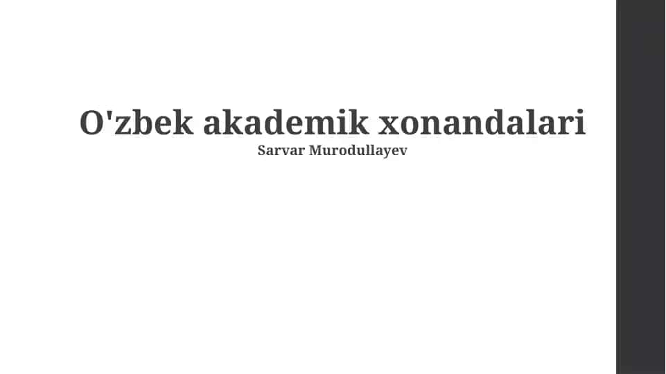 O'zbek akademik xonandalari