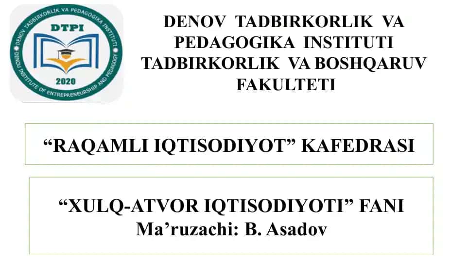 Xulq-atvori iqtisodiyoti