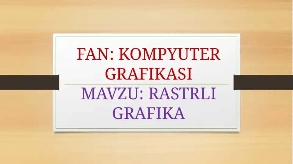 Kompyuter grafikasi