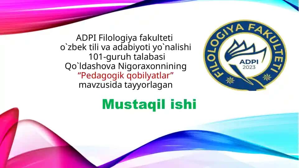 "Pedagogik qobilyatlar"