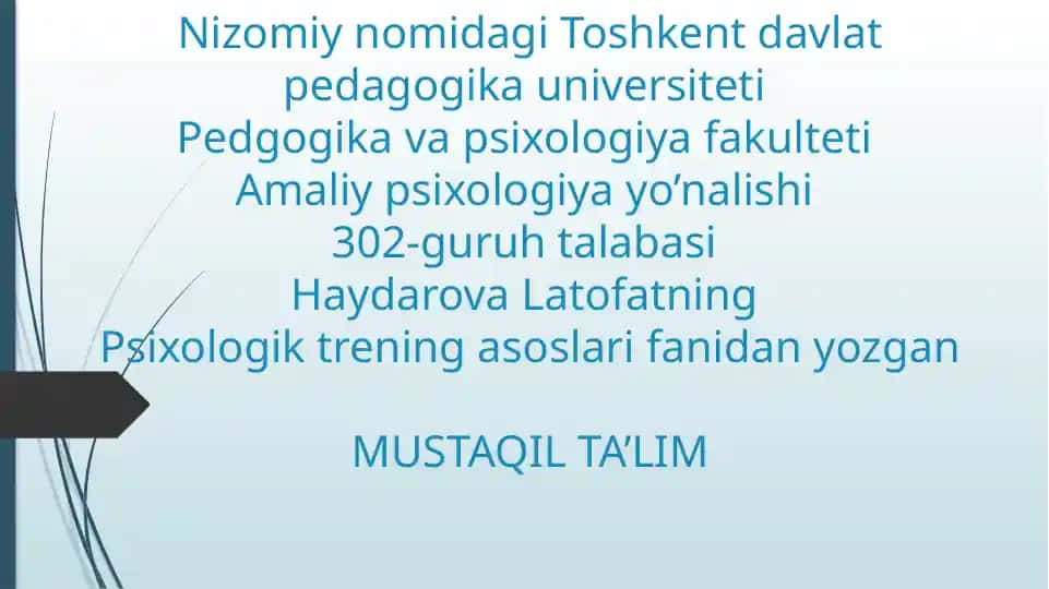 O‘z-o‘zingni anglagin va bilgin treninglari