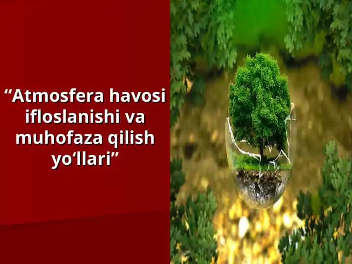 "Atmosfera havosi ifloslanishi va muhofaza qilish yo‘llari"