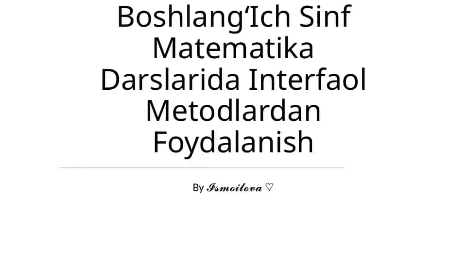 OʻQitishni Tashkil Qilishda Didaktik OʻYin Metodidan Foydalanish