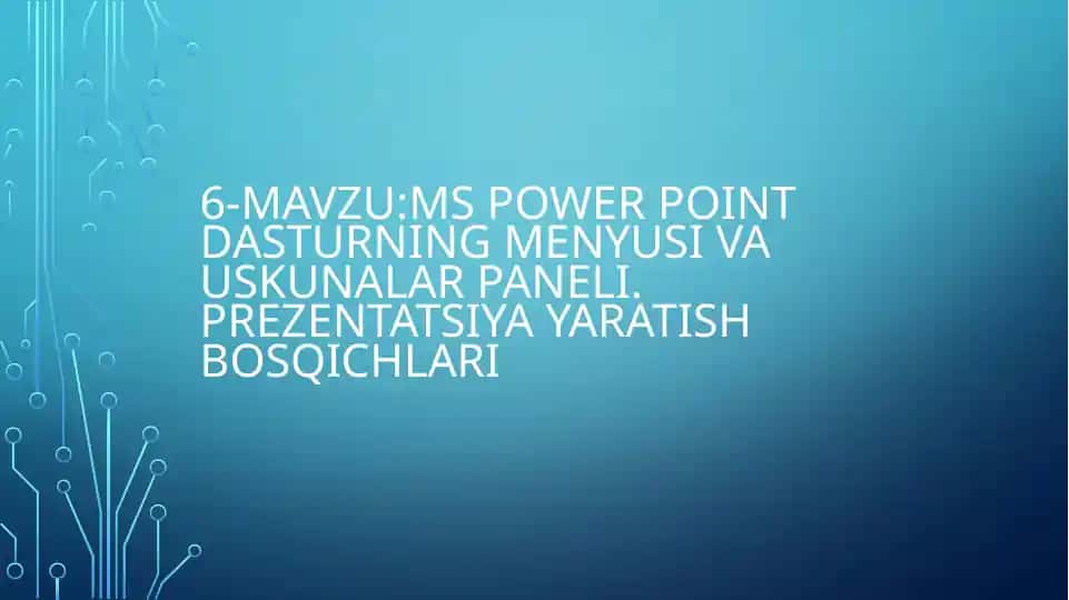 MS Power Point Presentation Animatsiyasi
