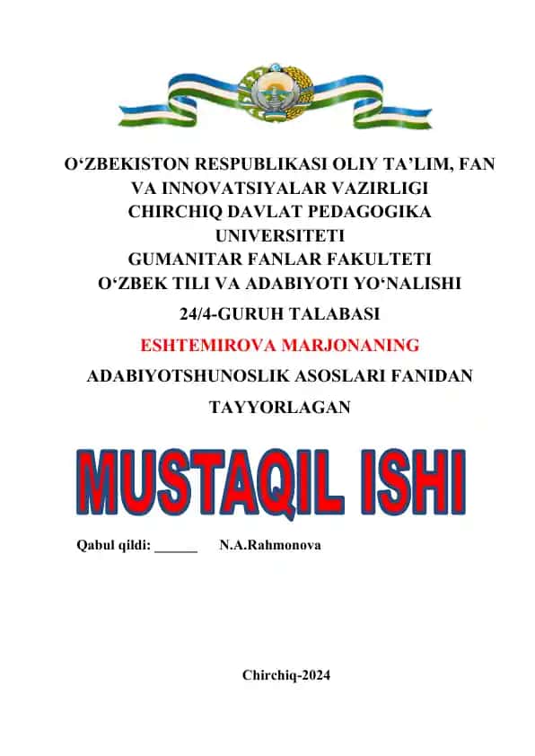 Aristotelning poetik asarlarini o‘rganish va tahlil qilish