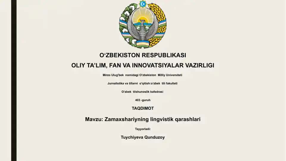 Zamaxshariyning lingvistik qarashlari