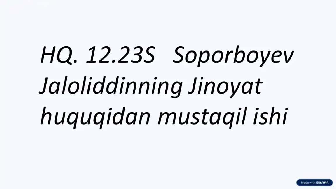 Shaxsga qarshi Jinoyatlar: Huquqiy asoslar va amaliyot