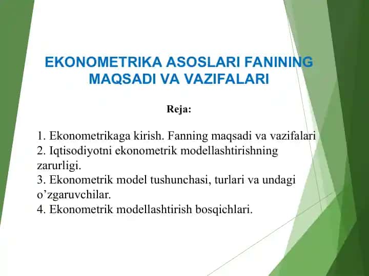 Ekonometrika asoslari