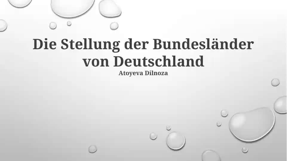 Die Stellung der Bundesländer von Deutschland