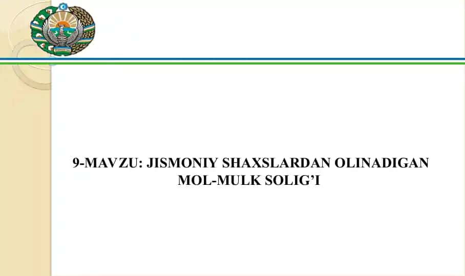 Jismoniy shaxslardan olinadigan mol-mulk solig’i
