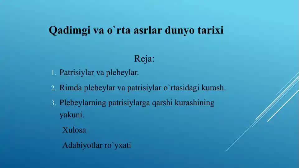 Rimdagi Plebeylar va Patritsiylar