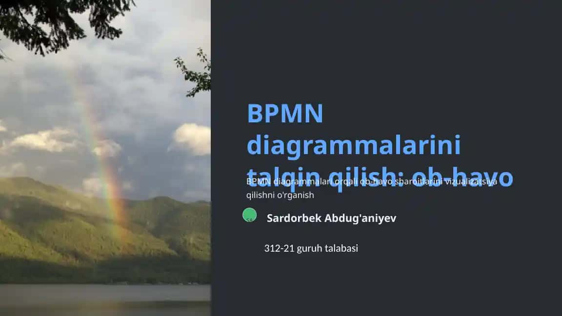 BPMN diagrammalarini talqin qilish: ob-havo