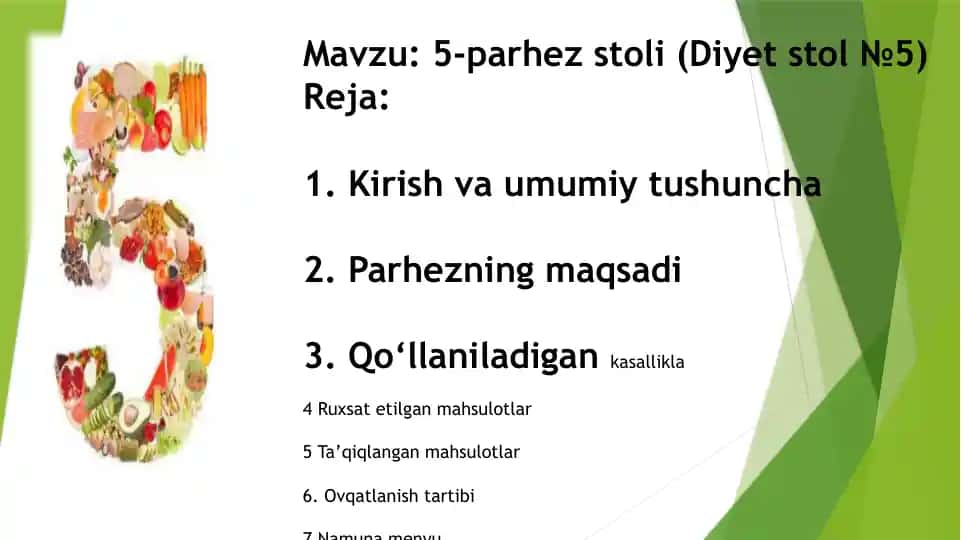 5-parhez stoli