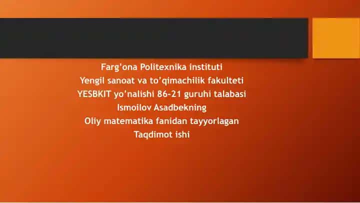 Shartli ehtimollar. To‘la ehtimollik formulasi. Beyes formulasi