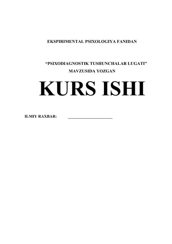 PSIXODIAGNOSTIK TUSHUNCHALAR LUGATI