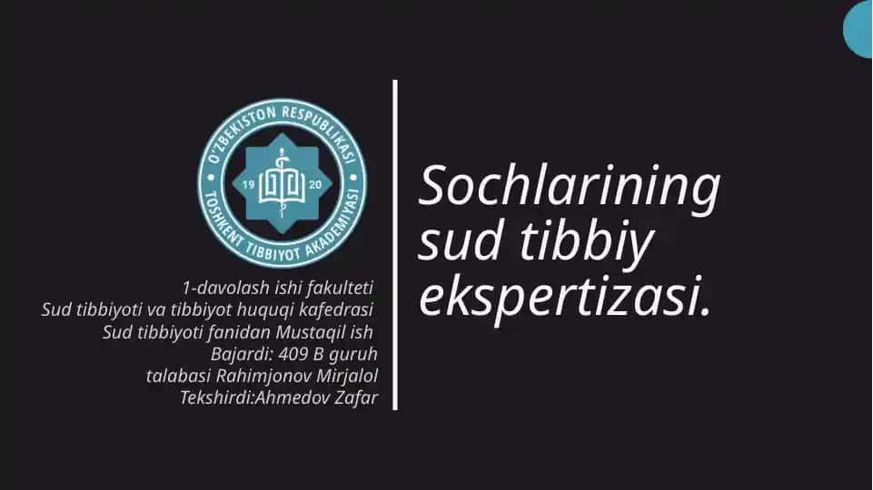 Sochlarining sud tibbiy ekspertizasi