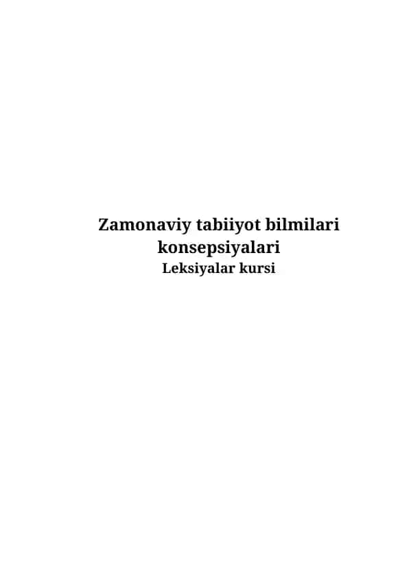 Zamonaviy tabiiyot bilmilari konsepsiyalari