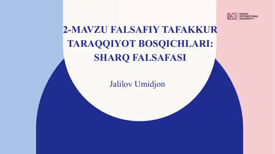 Falsafiy tafakkur taraqqiyot bosqichlari: Sharq falsafasi