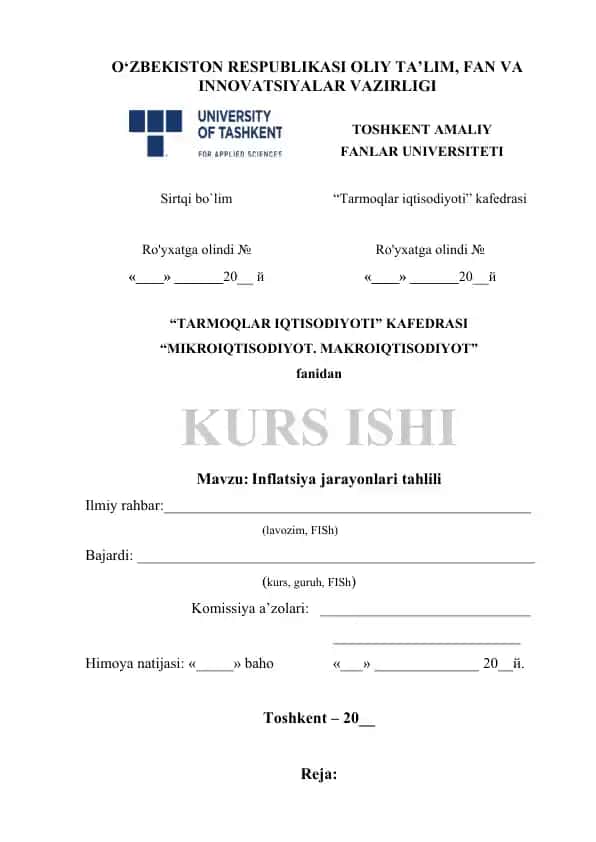 "Inflatsiya jarayonlari tahlili"