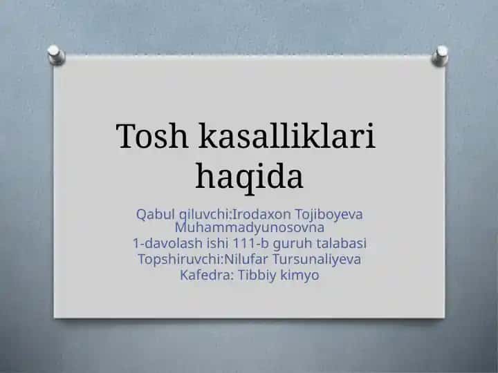 O't tosh kasalliklari