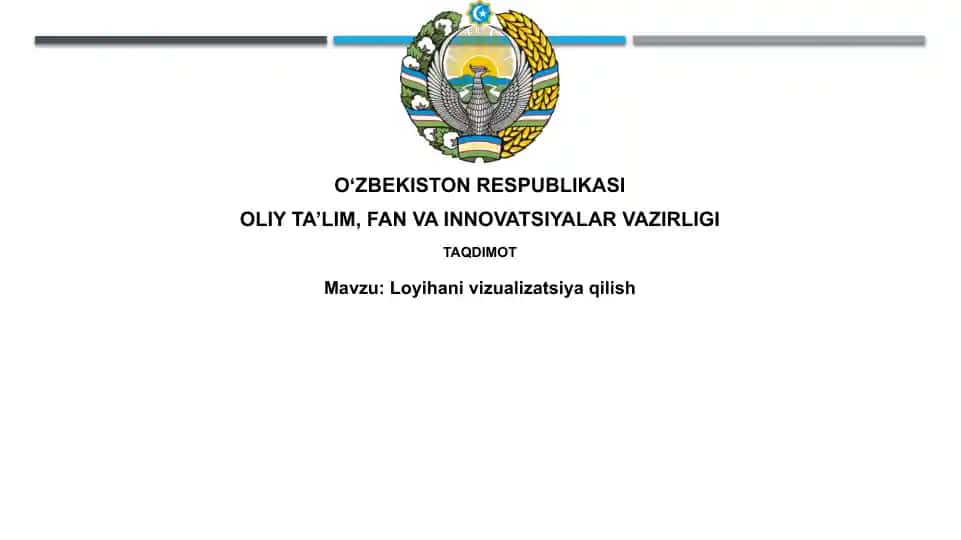 Loyihani vizualizatsiya qilish