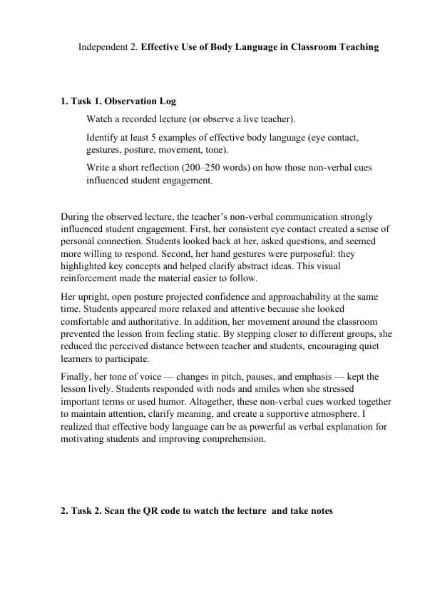 Effective Use of Body Language in Classroom Teaching
