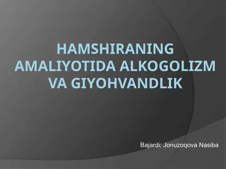 Alkogolizm va giyohvandlik