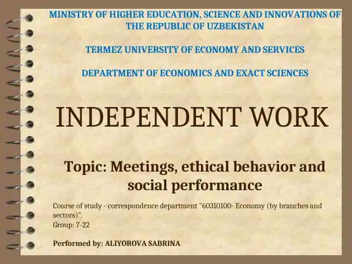 Ethical Behavior and Social Responsibility
