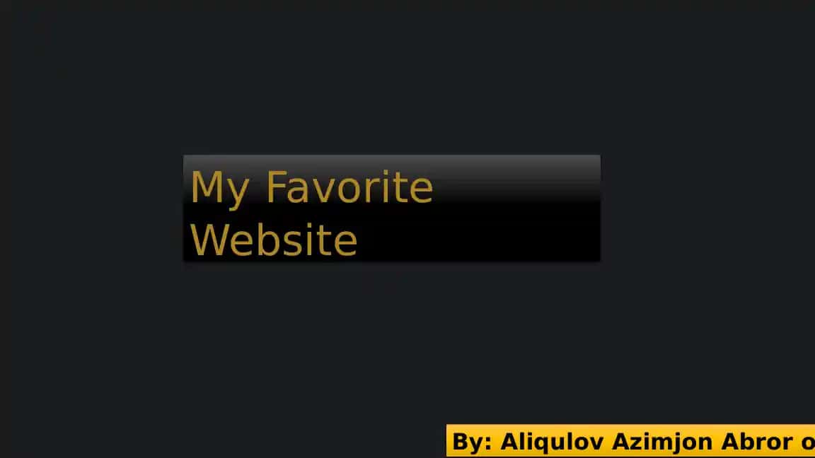 My Favorite Website
