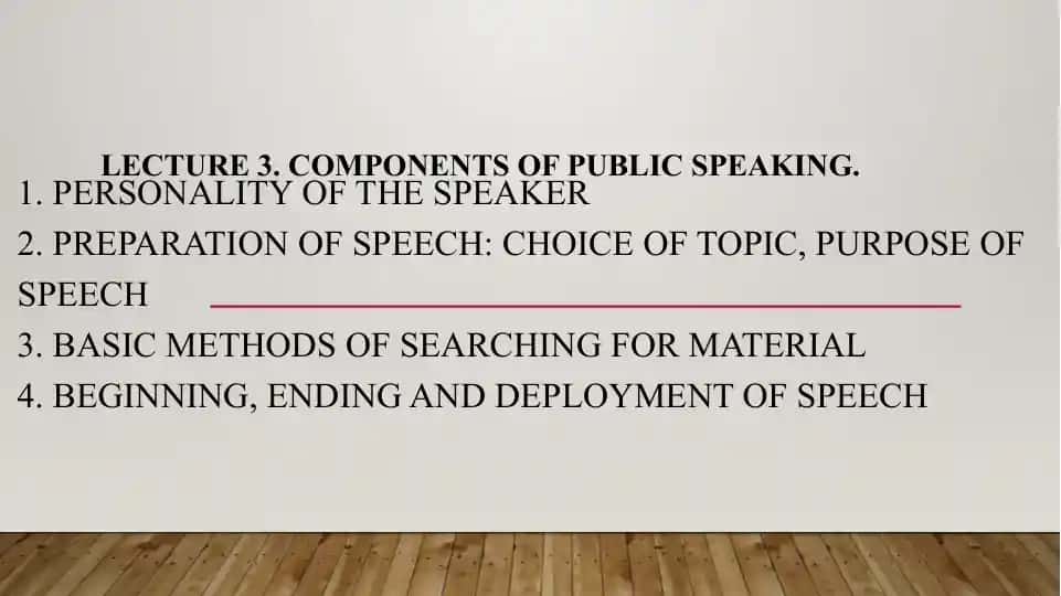 COMPONENTS OF PUBLIC SPEAKING