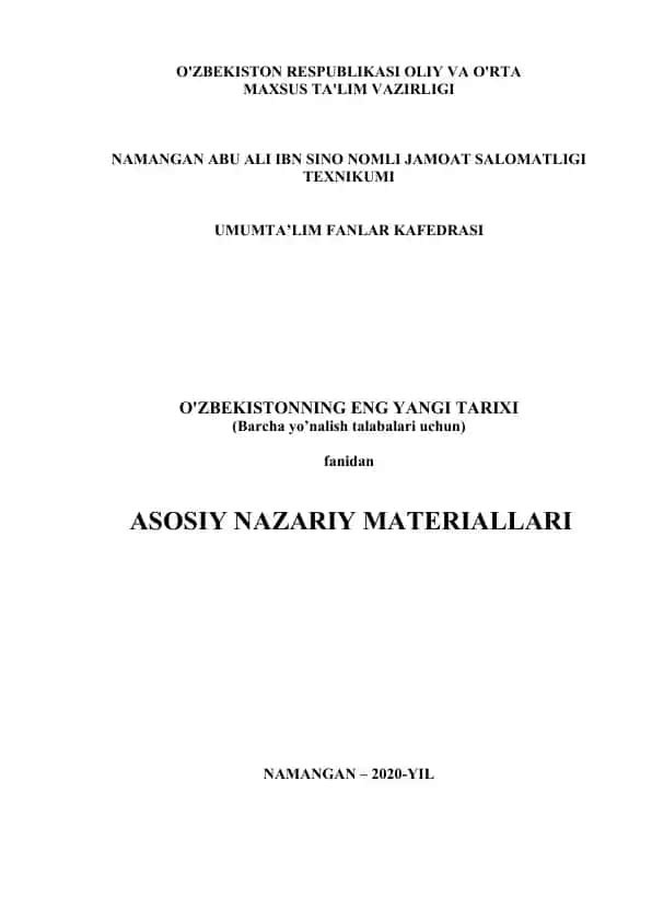 O'zbekistonning eng yangi tarixi