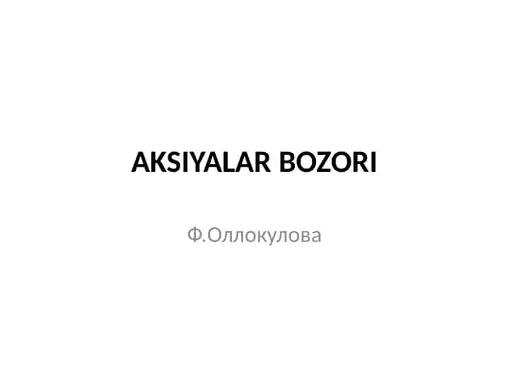 Aksiyalar Bozori