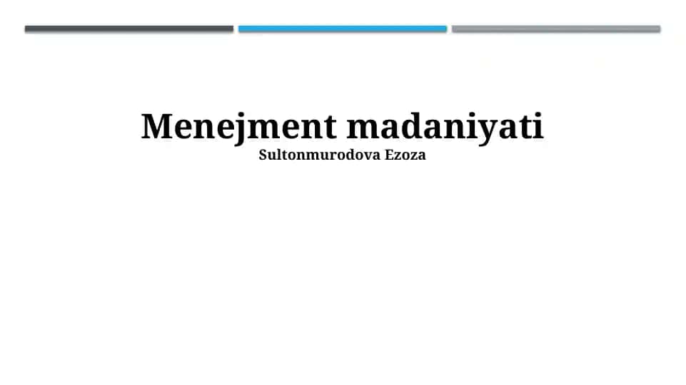 Menejment madaniyati